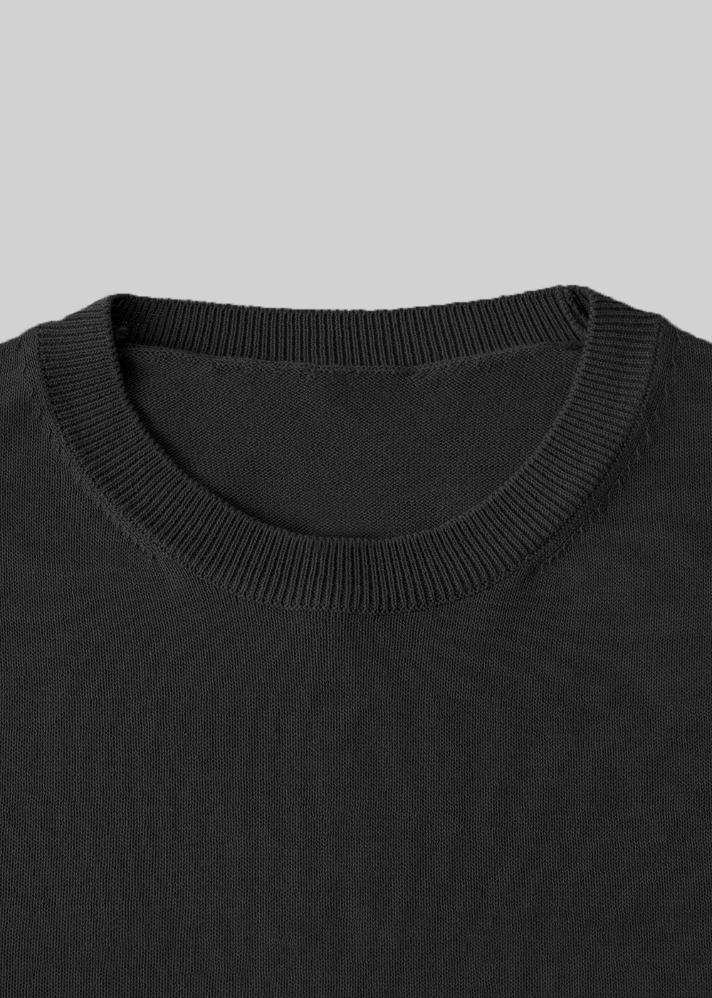 [woman] Classic Half Sleeve Crewneck Knit _black for woman