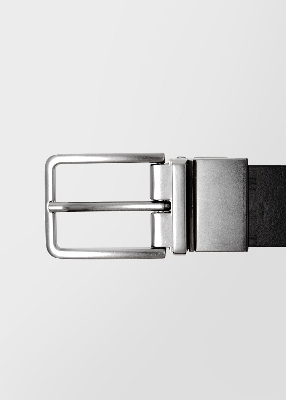 Reversible Italy Leather Belt _ silver 29mm