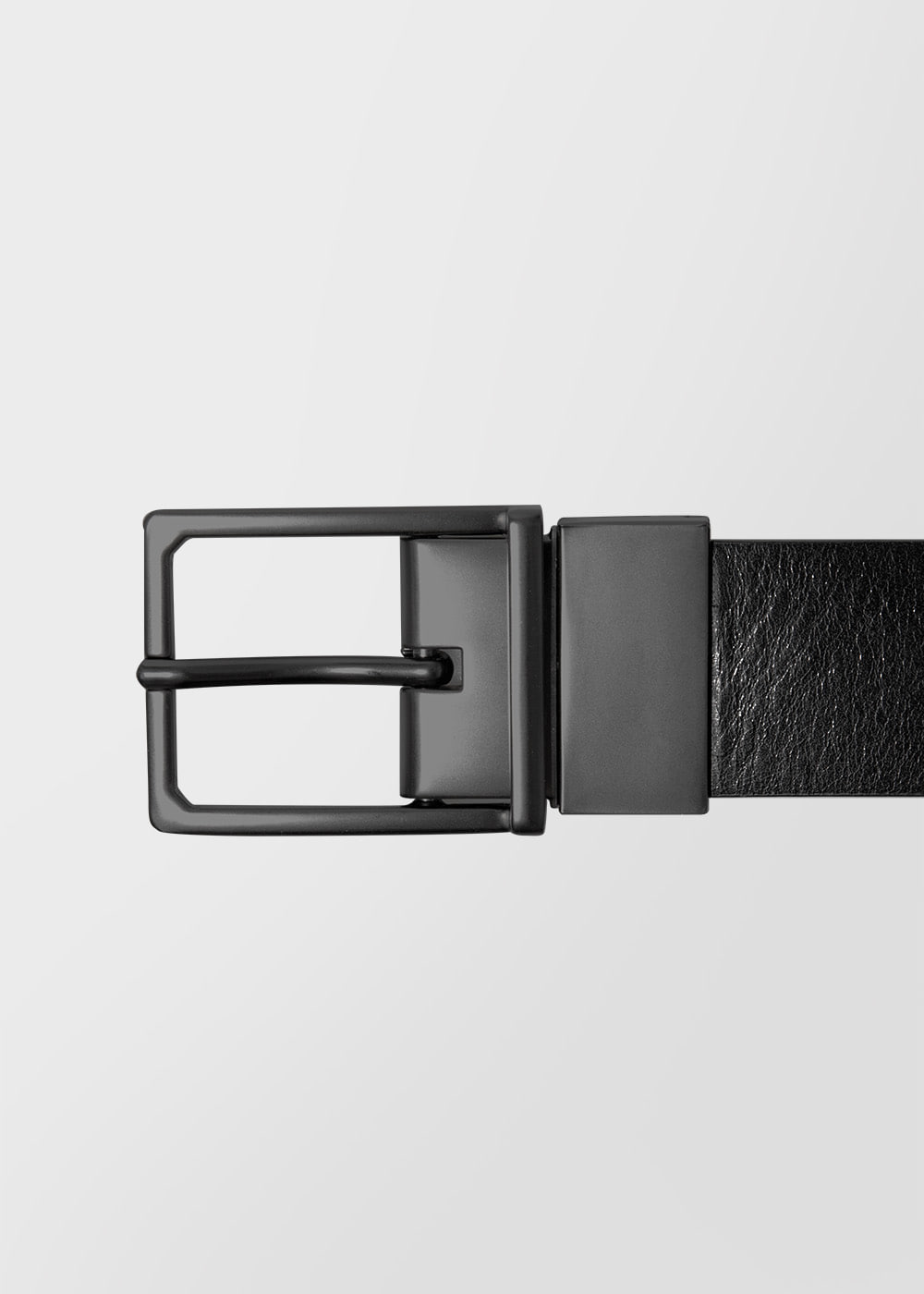 Reversible Italy Leather Belt _ dark silver 34mm