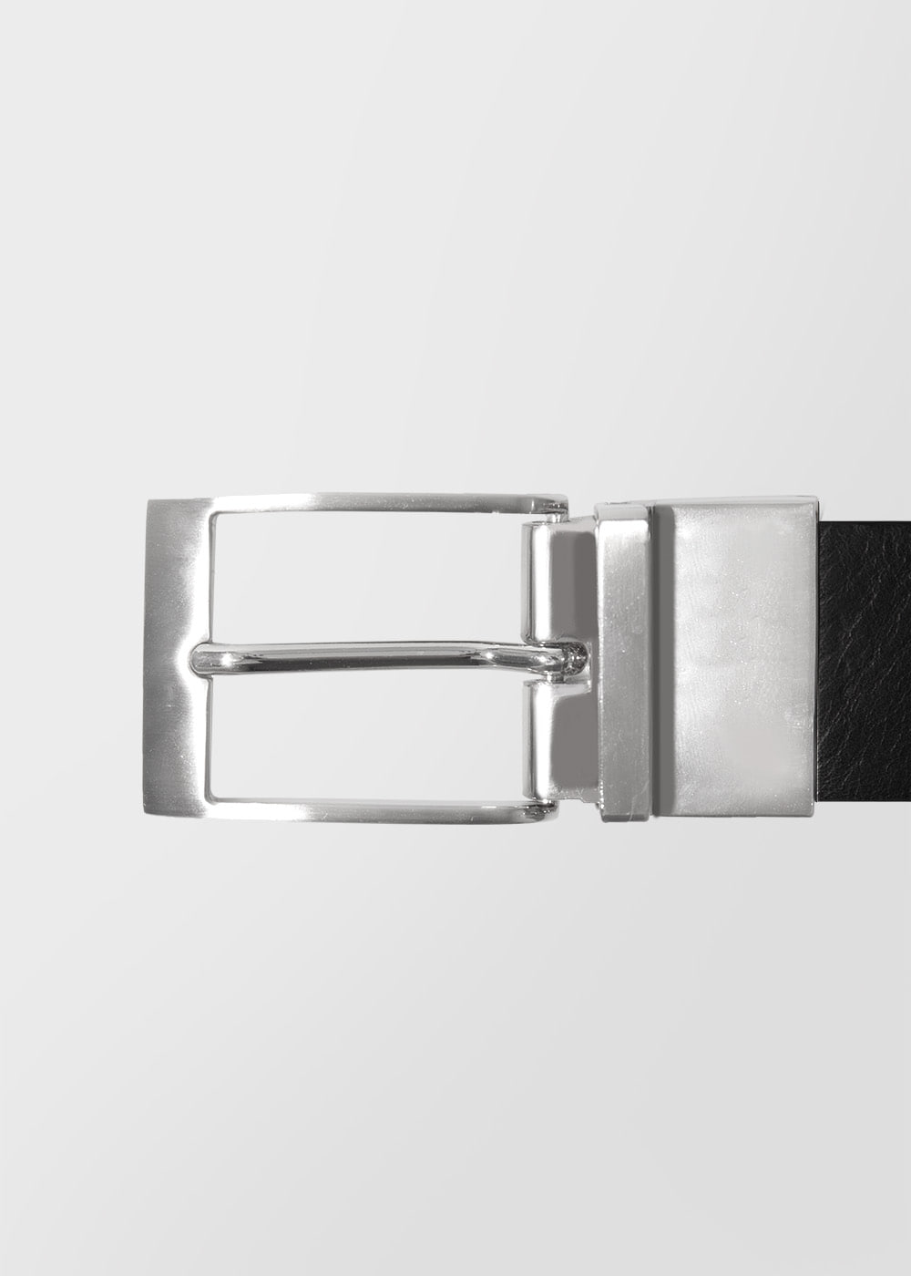 Reversible Italy Leather Belt _ silver 34mm