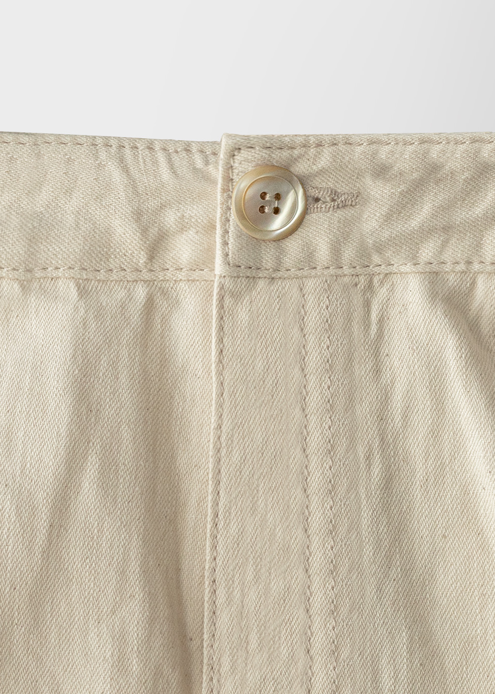 Traditional One Tuck Linen Denim _ natural
