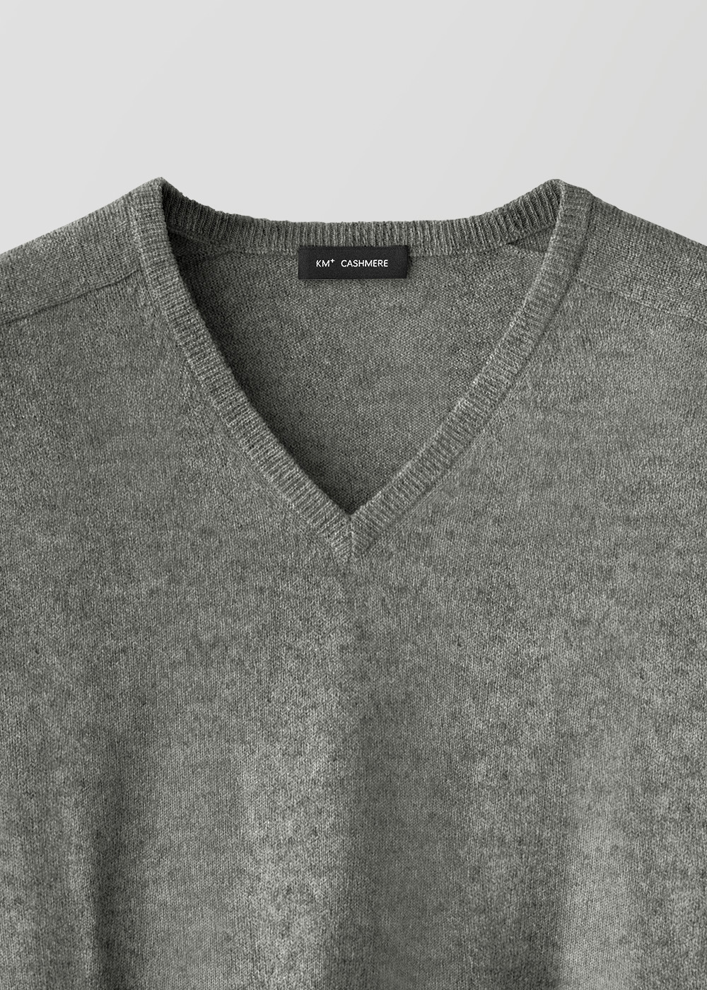 Cashmere V-Neck Knit _ deep gray for woman