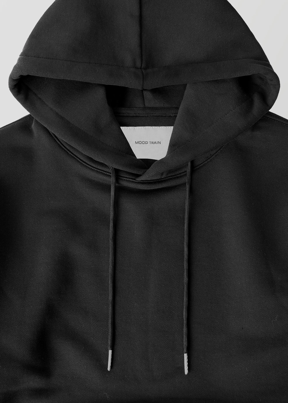 Silky Finished Heavy Cotton Sweat Hoodie _ black