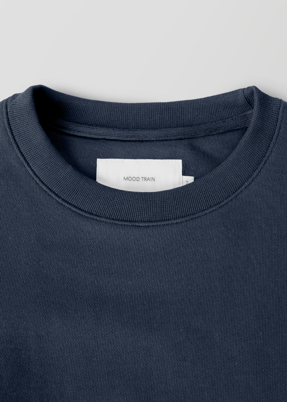 Silky Finished Heavy Cotton Sweat Crewneck _ navy