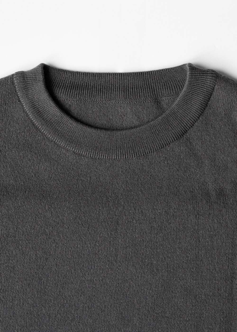 Wool Blended Casual Crewneck Knit _ shark gray