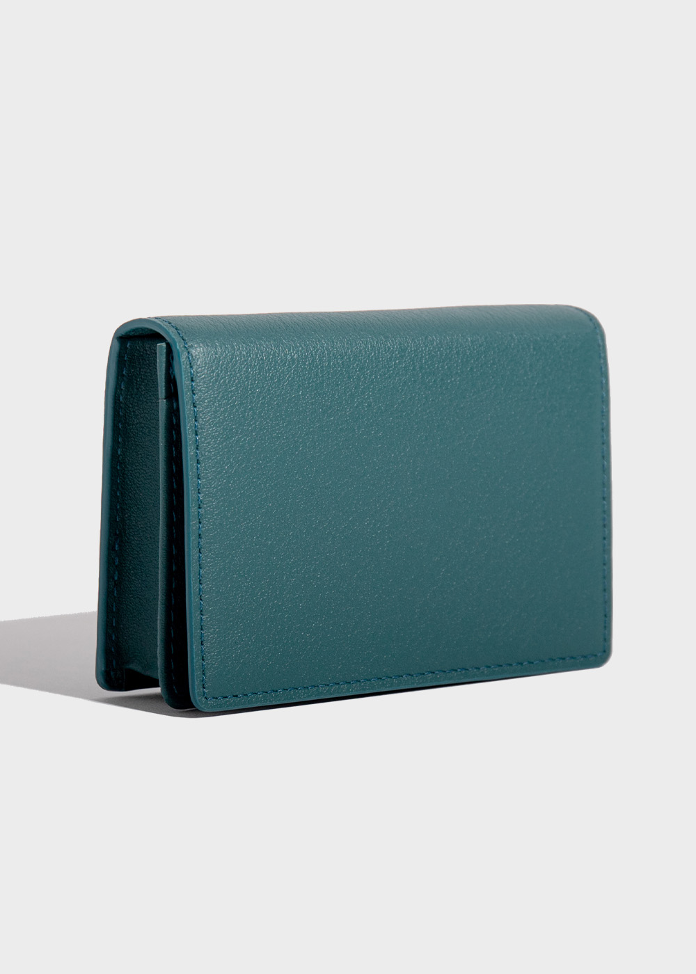 Cow Leather Card Wallet _ turquoise