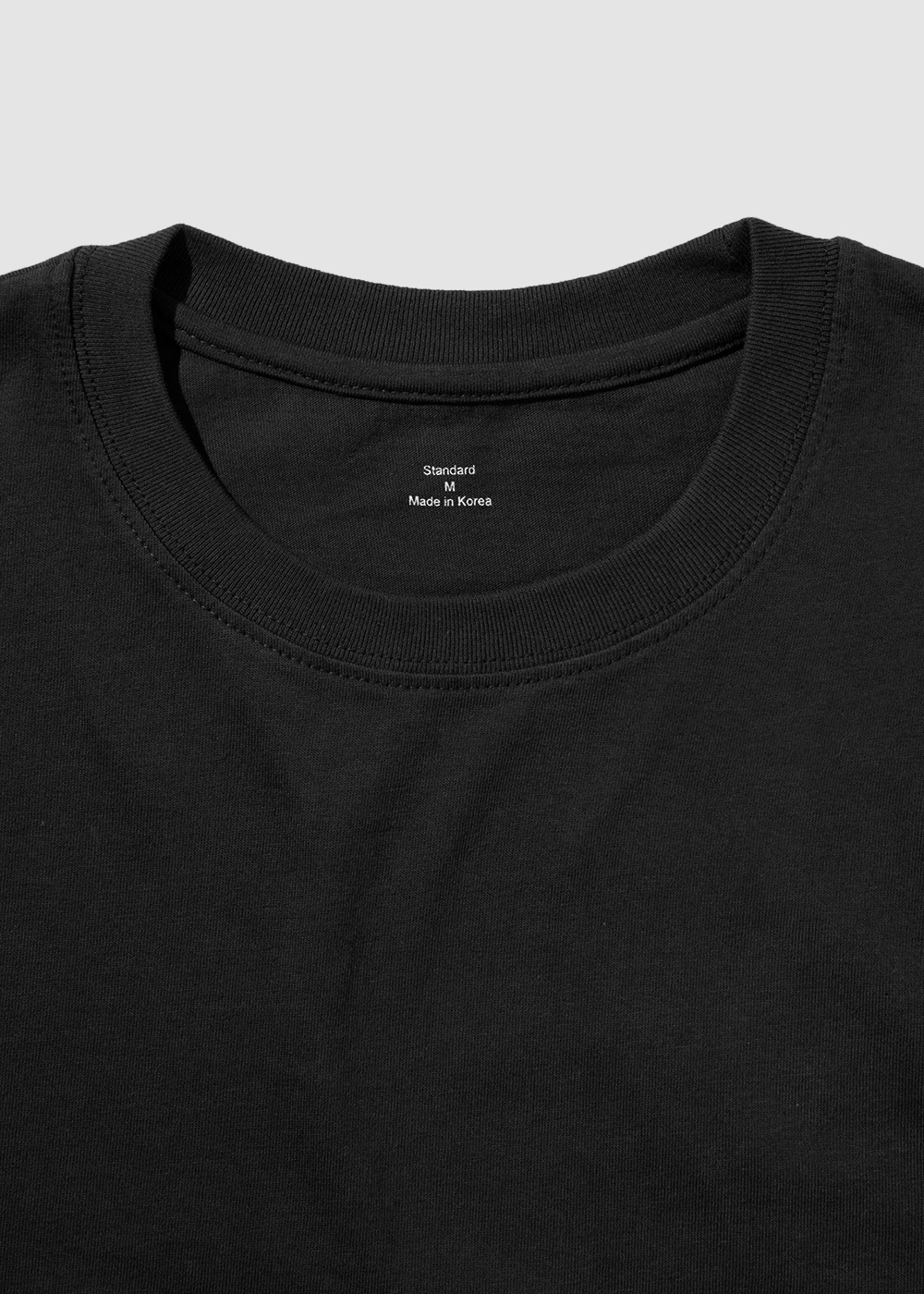 D. Tumbled Carded Cotton 100% 20/1 Single T-shirt _ black