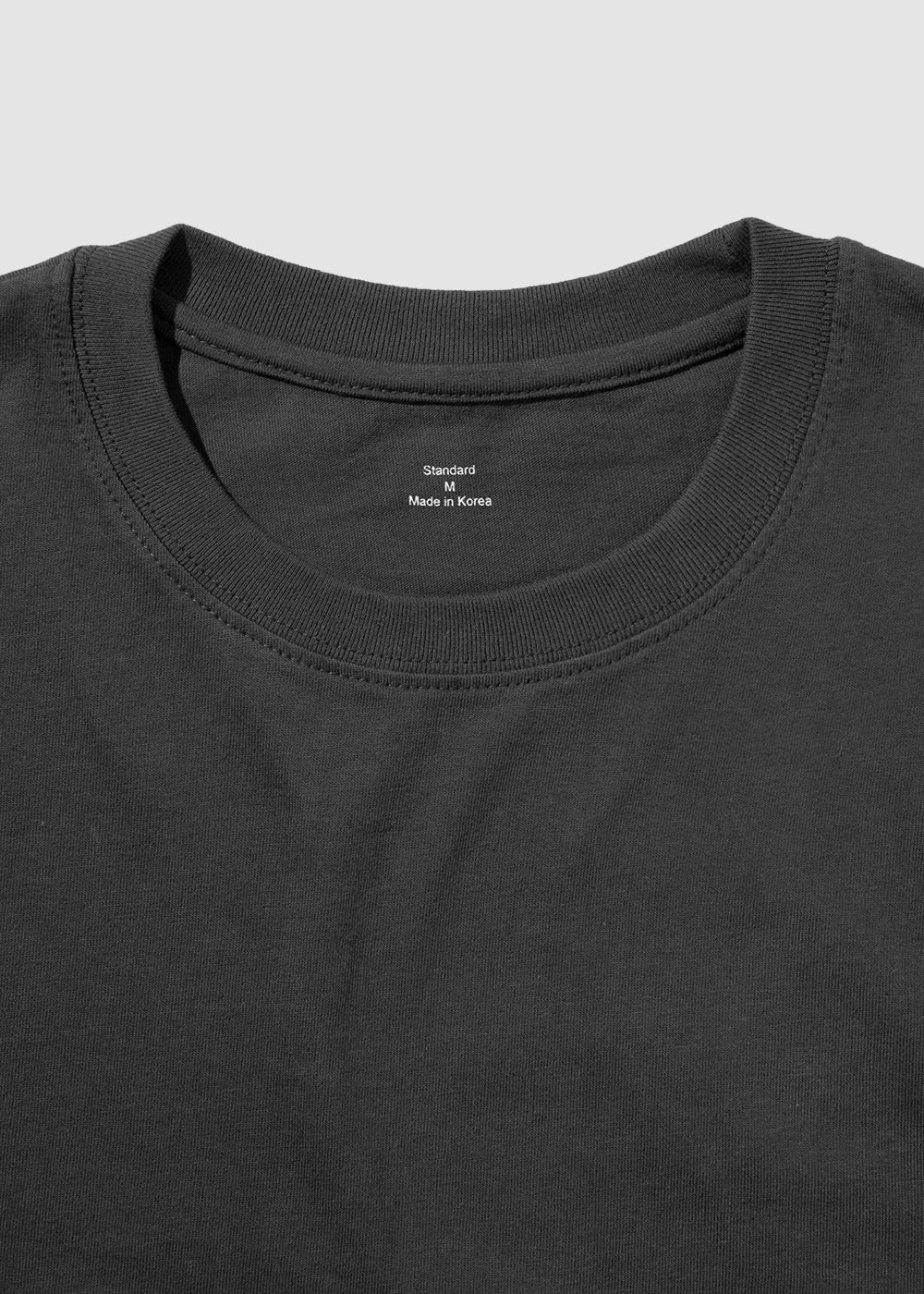 D. Tumbled Carded Cotton 100% 20/1 Single T-shirt _ charcoal