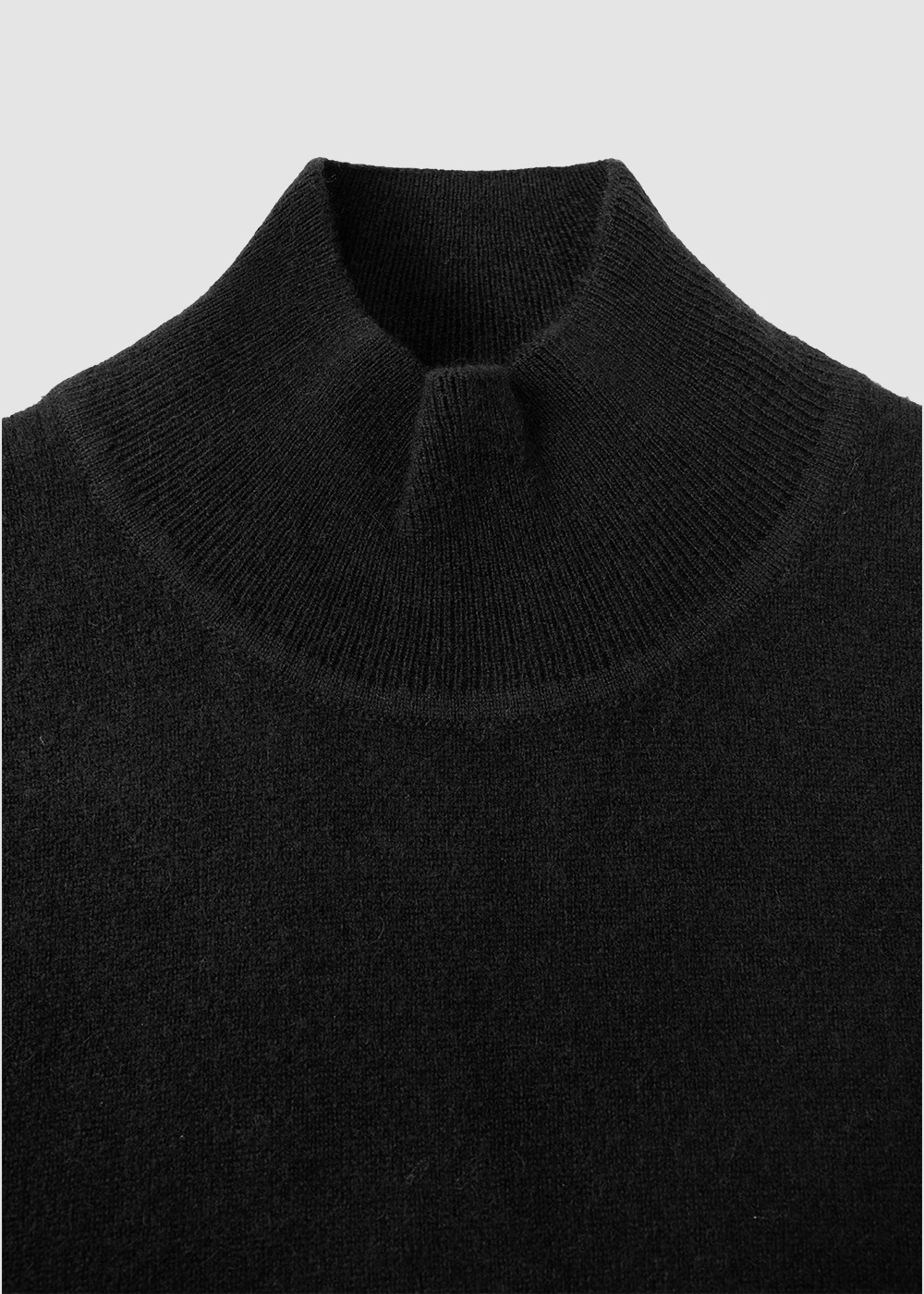 Cashmere 10% Blended Mockneck Knit _ black