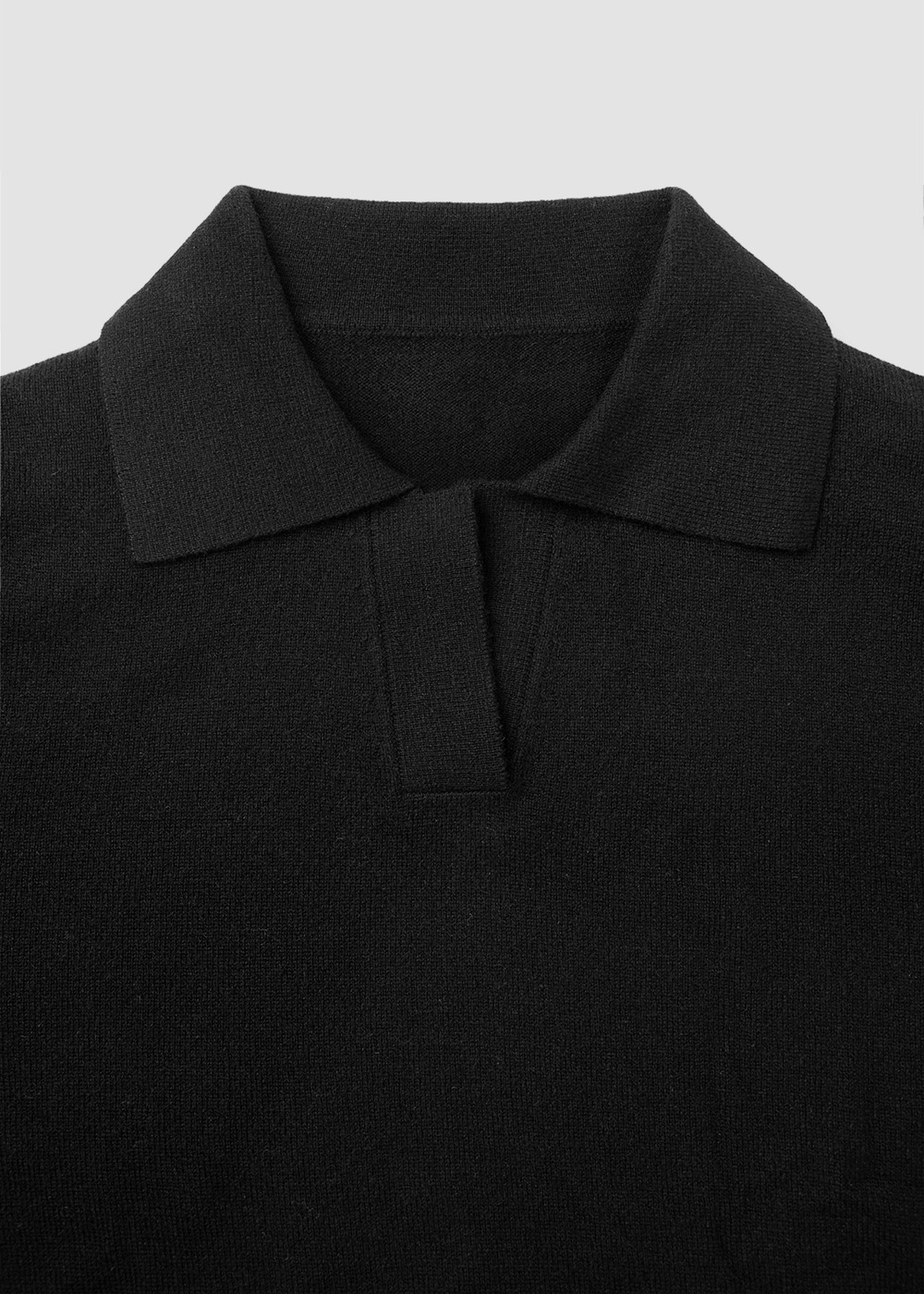 Cashmere 10% Blended Collar Knit _ black