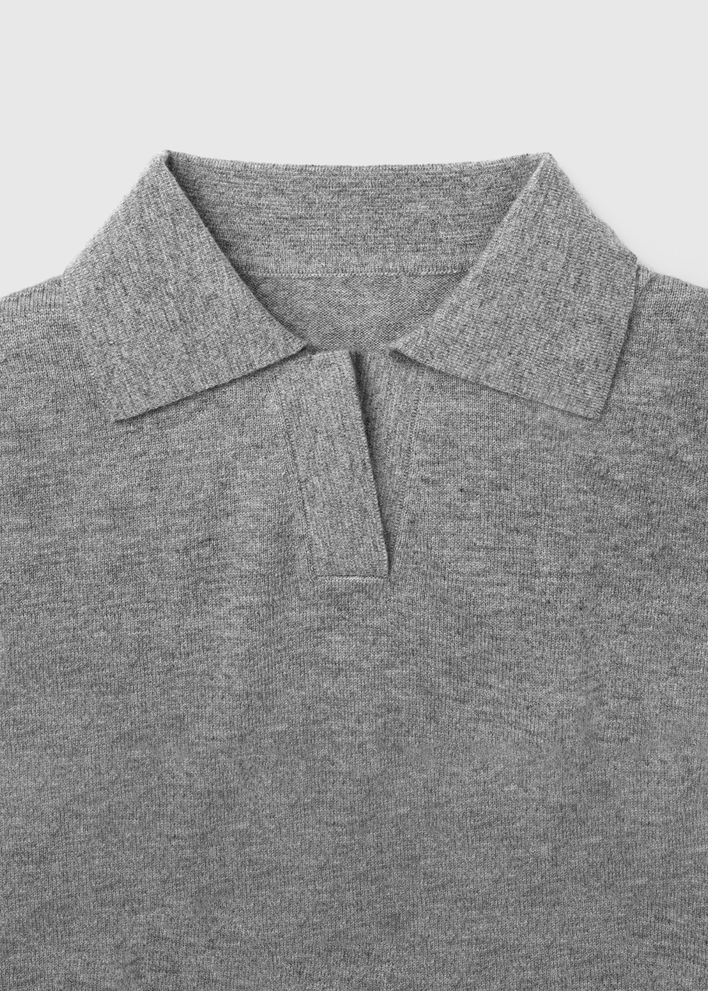 Cashmere 10% Blended Collar Knit _ gray
