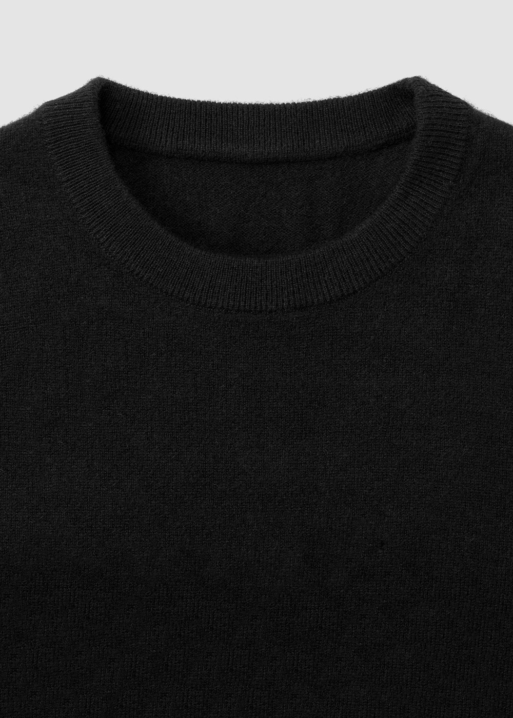 Cashmere 10% Blended Crewneck Knit _ black
