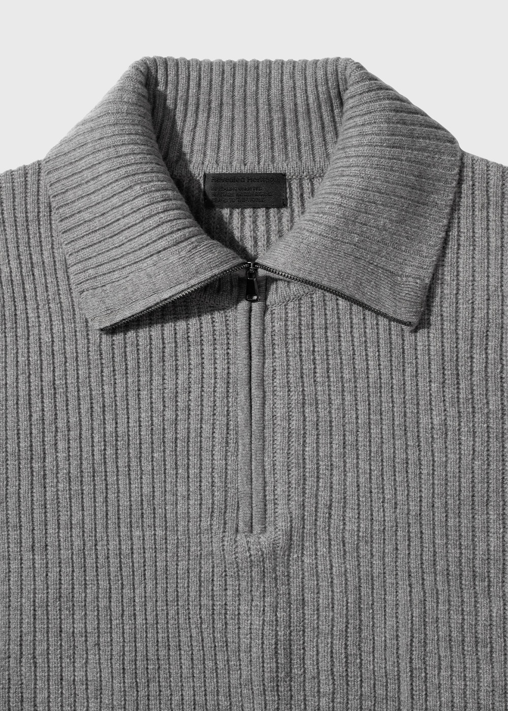 Half Zip Pullover Cardigan Knit _ gray