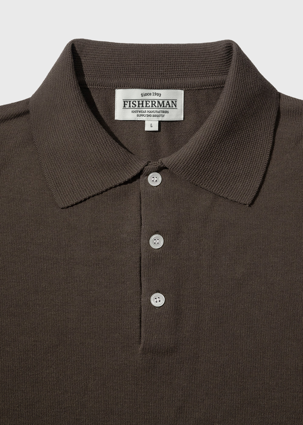 Cotton Blended High Twisted Short Sleeve Polo Knit _ dark brown