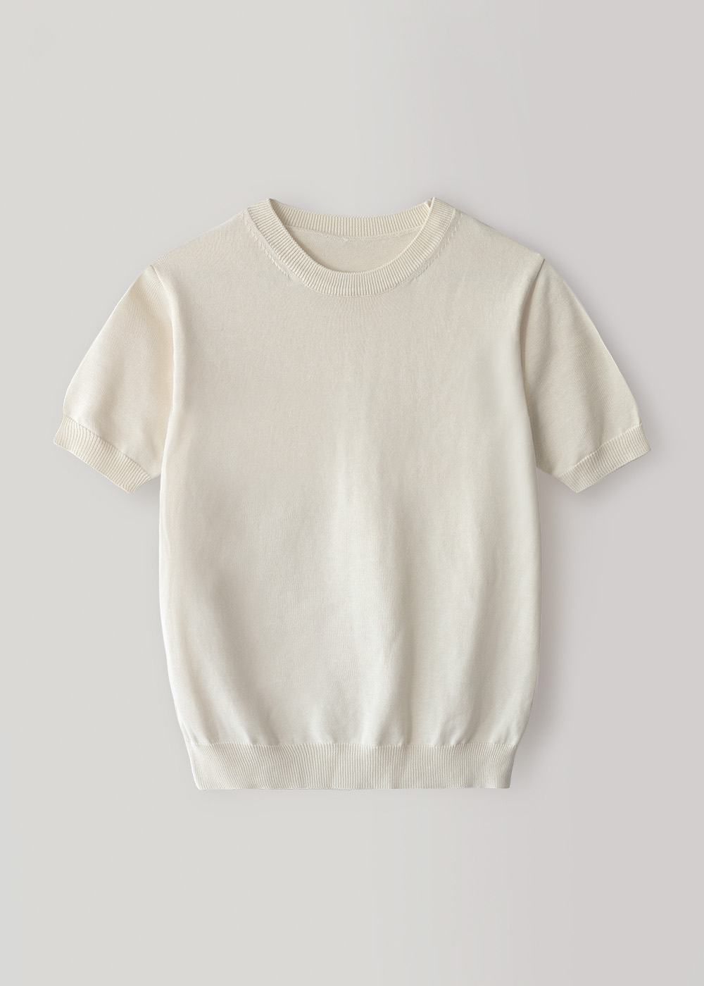 [woman] Classic Half Sleeve Crewneck Knit _ivory for woman