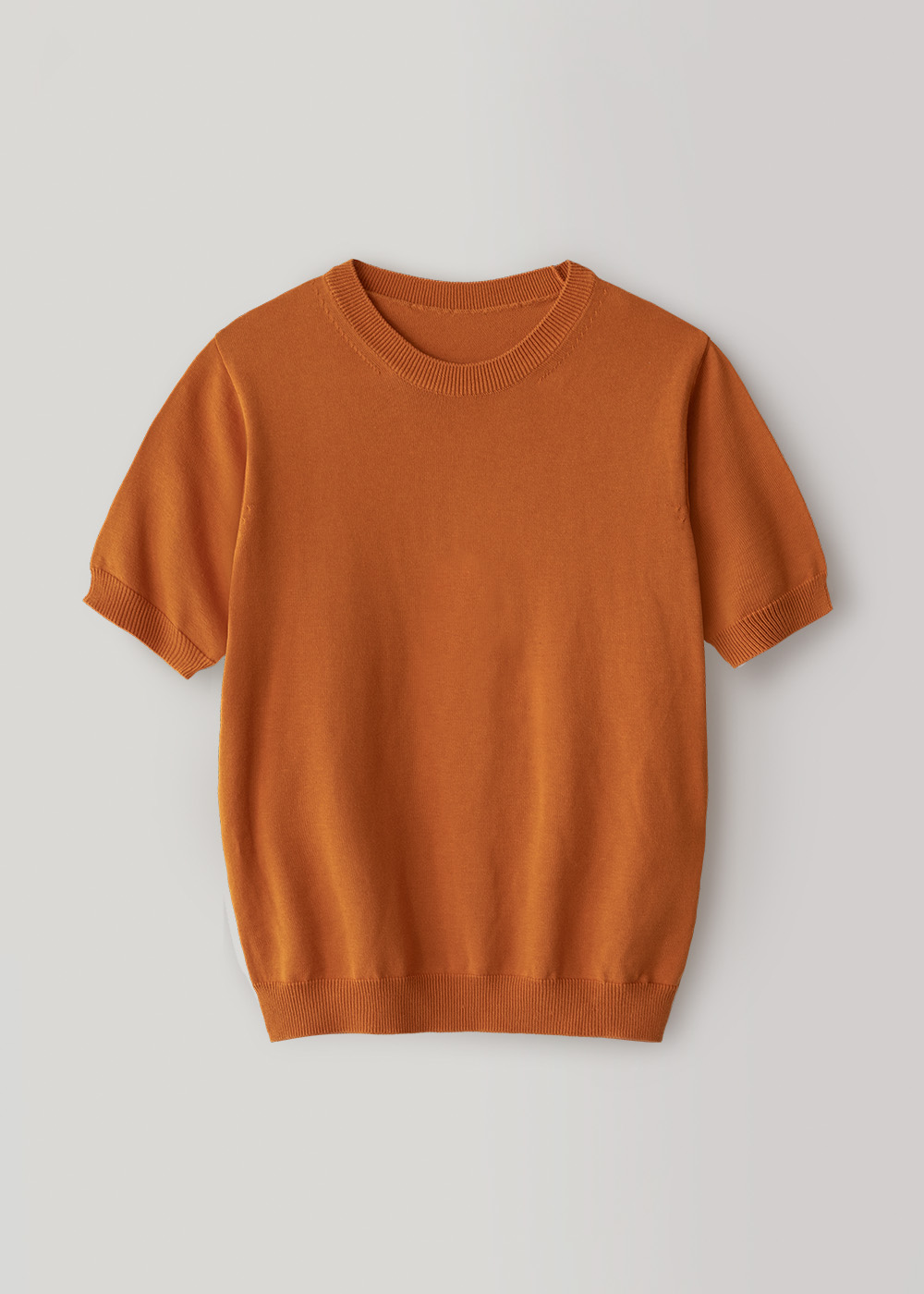 [woman] Classic Half Sleeve Crewneck Knit _orange for woman