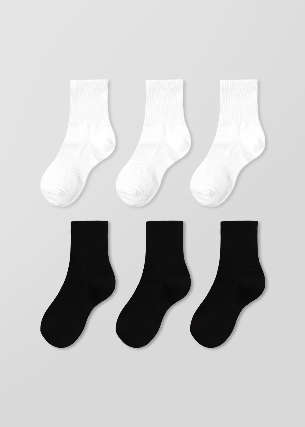 [3 packs] Standard Mid Cut Socks