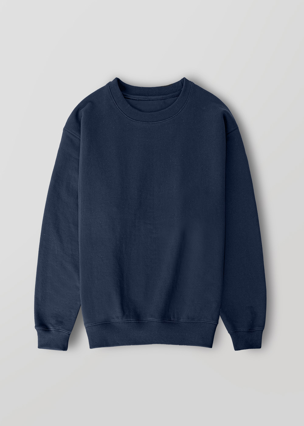 Silky Finished Heavy Cotton Sweat Crewneck _ navy