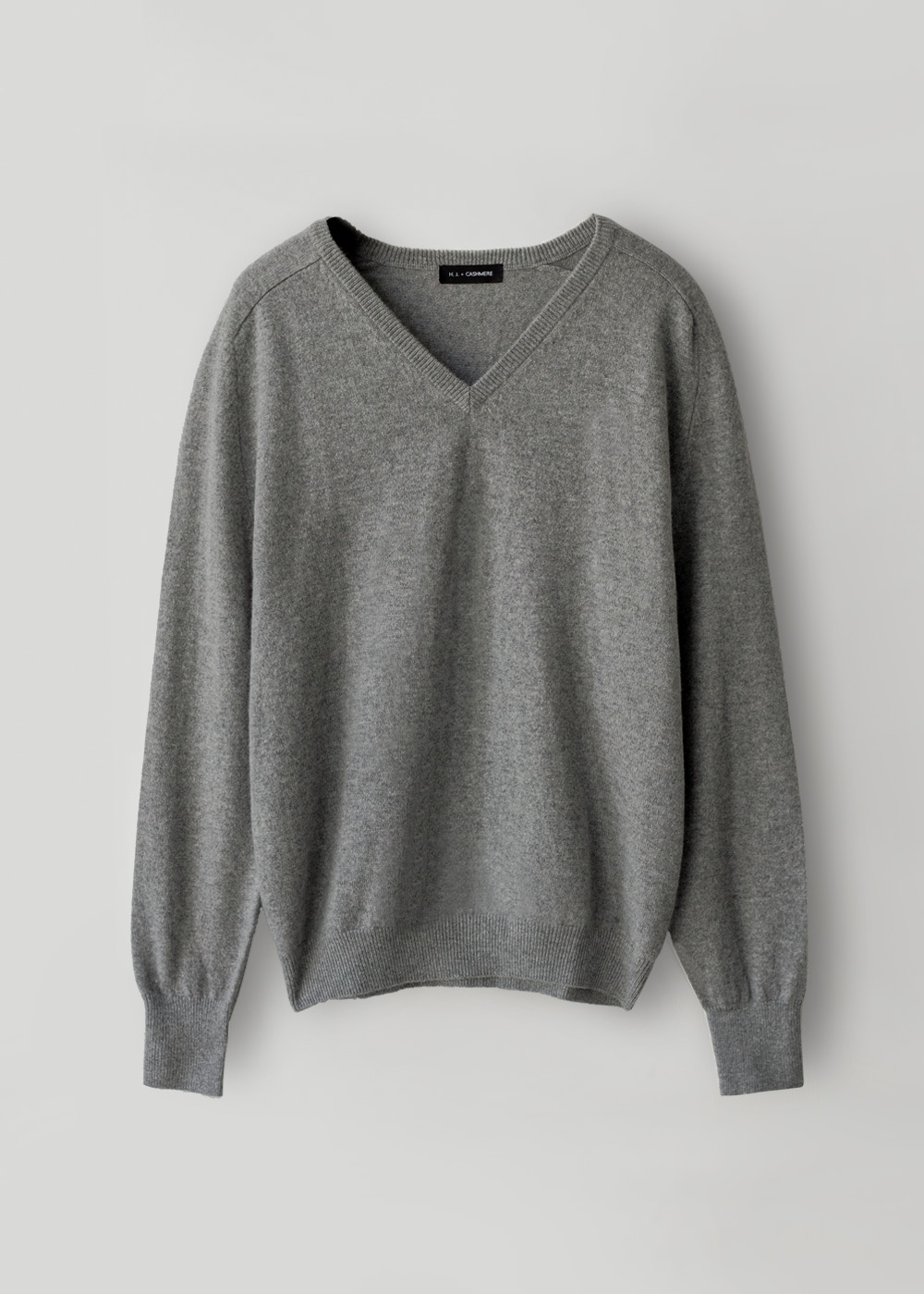 Cashmere V-Neck Knit _ deep gray for woman