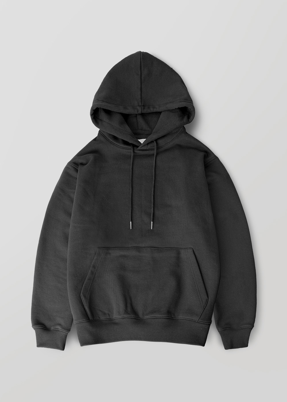Silky Finished Heavy Cotton Sweat Hoodie _ black