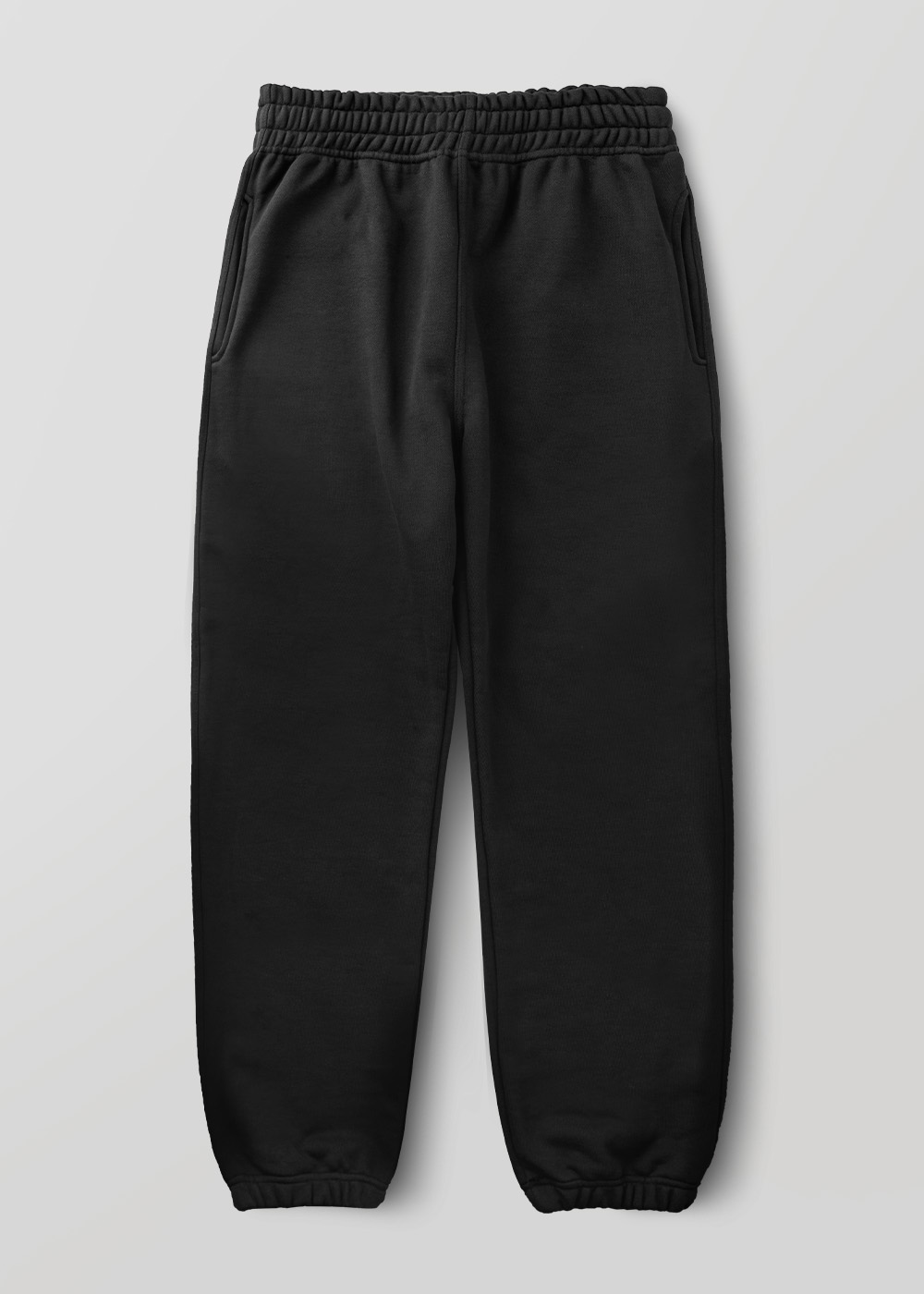 Silky Finished Heavy Cotton Jogger Pants _ black