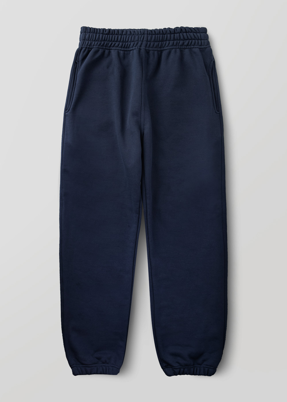 Silky Finished Heavy Cotton Jogger Pants _ navy