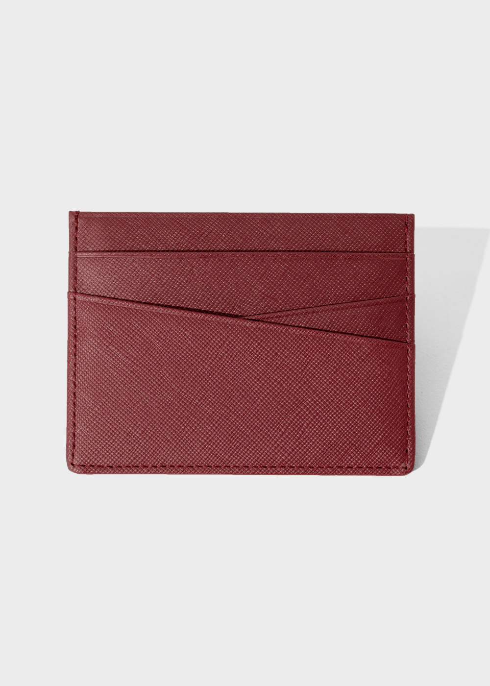 Cow Leather Slim Card Wallet _ burgundy