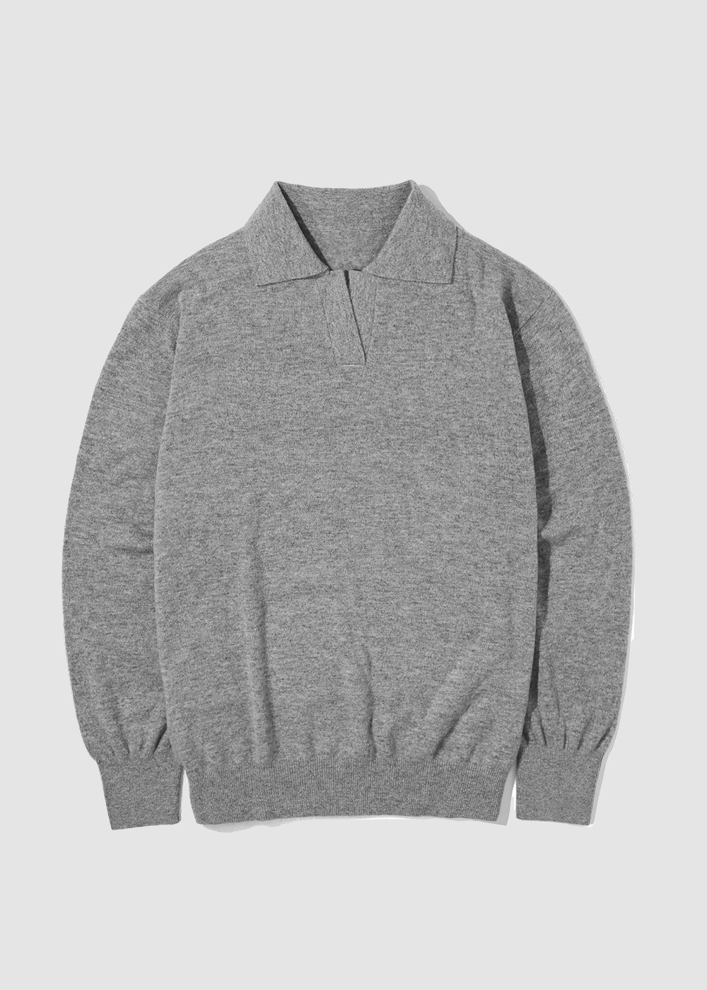 Cashmere 10% Blended Collar Knit _ gray