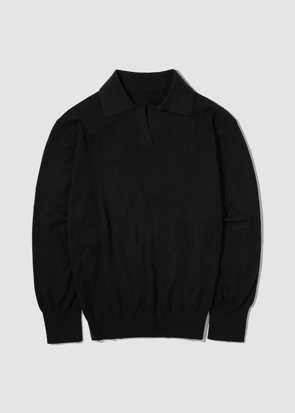 Cashmere 10% Blended Collar Knit _ black