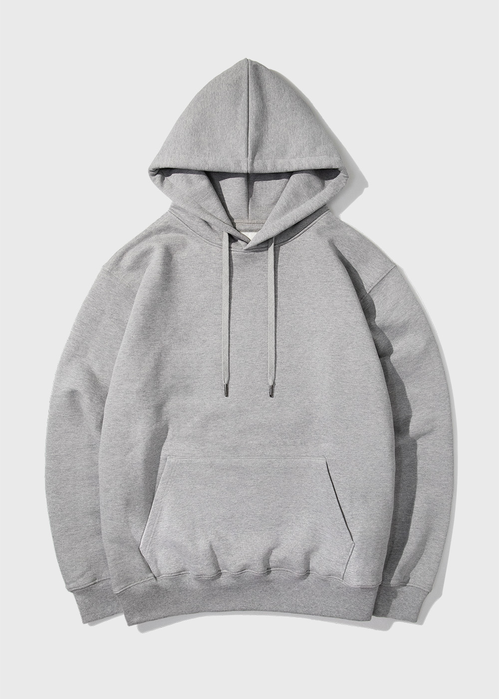 Silky Finished Heavy Cotton Wide Strap Sweat Hoodie _ gray
