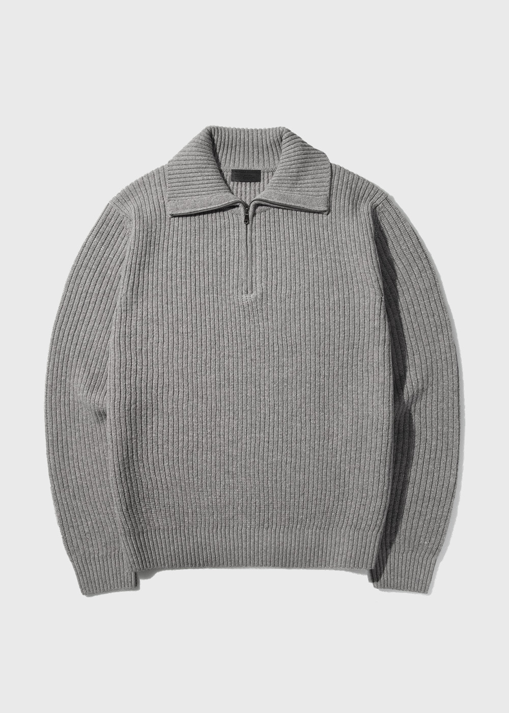 Half Zip Pullover Cardigan Knit _ gray